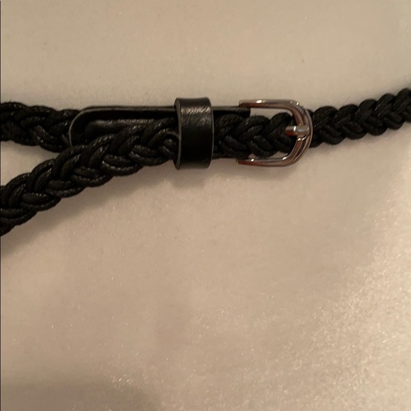 Braided Skinny Black Belt - Picture 2 of 7